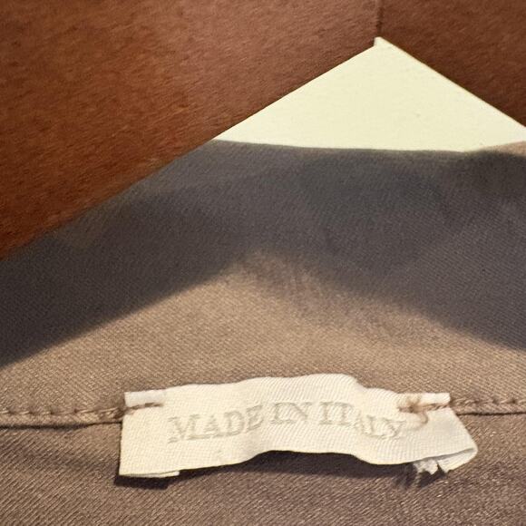 Rock & Roll Shirt Womens XL Brown Shacket Oversized Frayed Hem Made in Italy - Picture 2 of 11